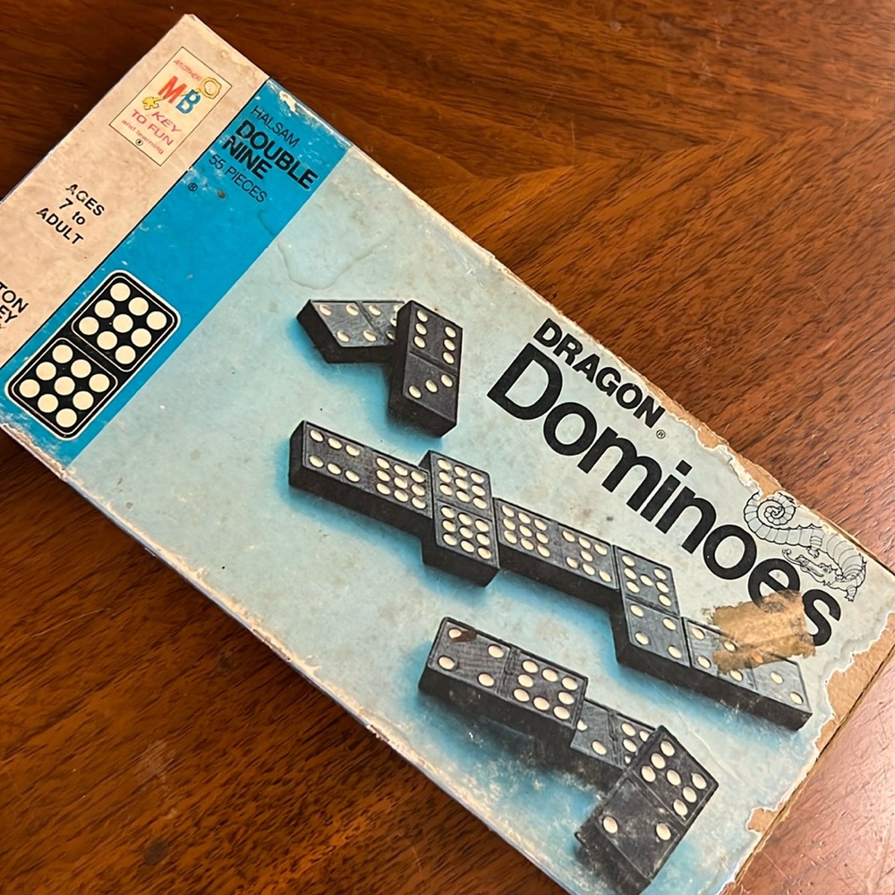 Full set vintage wooden dominoes.